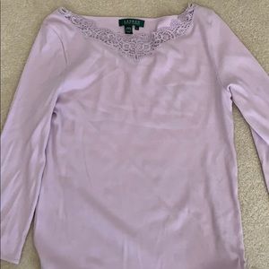 Lauren lilac lace trimmed neck and sleeves